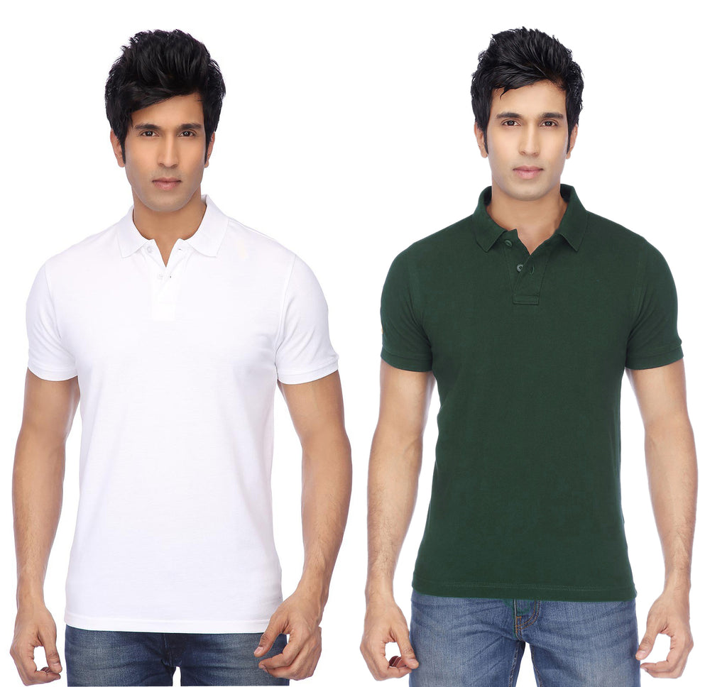 Ketex Cotton Blend Half Sleeves Polo Tshirt (Pack of 2)