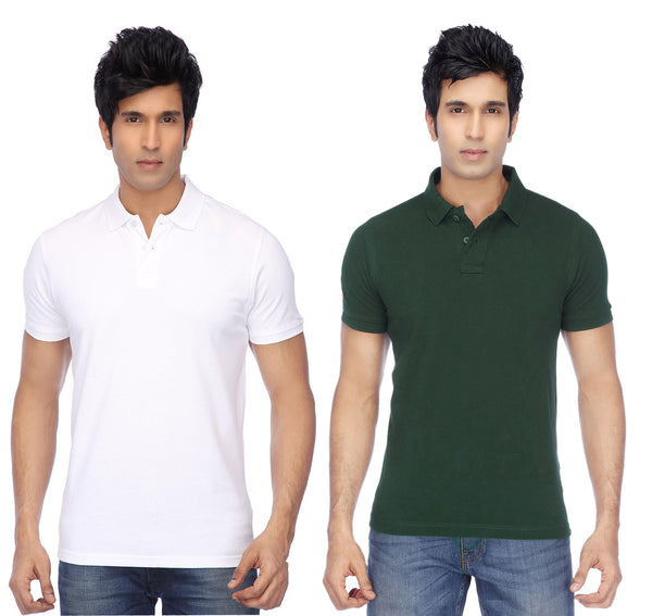 Ketex Cotton Blend Half Sleeves Polo Tshirt (Pack of 2)