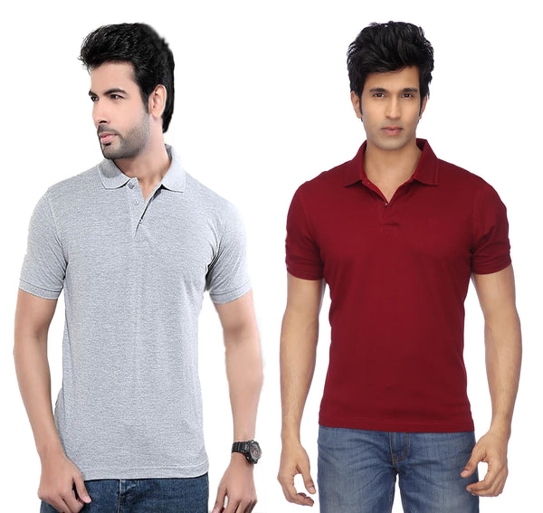 Ketex Cotton Blend Half Sleeves Polo Tshirt (Pack of 2)