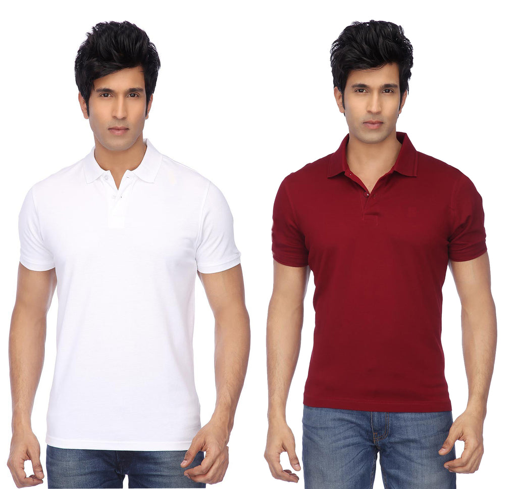Ketex Cotton Blend Half Sleeves Polo Tshirt (Pack of 2)