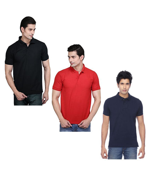Ketex Cotton Blend Half Sleeves Polo Tshirt (Pack of 3)