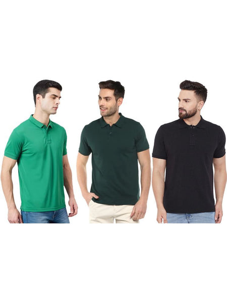 Ketex Cotton Blend Half Sleeves Polo Tshirt (Pack of 3)