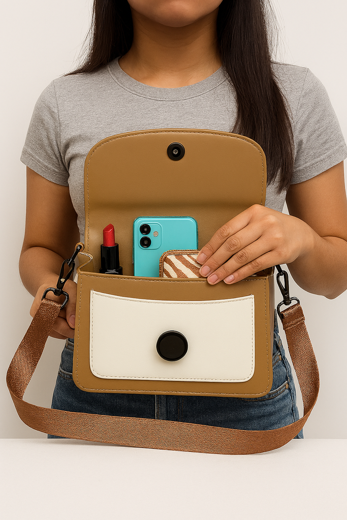 Casual and modern, ideal for a relaxed Handbag for Everyday look for Womens//சாதாரண மற்றும் நவீன பாணியில் உள்ள, அன்றாடப் பயன்பாட்டிற்கு ஏற்ற, பெண்களுக்கான கைப்பை.