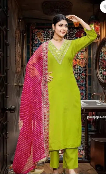 Kurta With Dupatta And Bottomwear